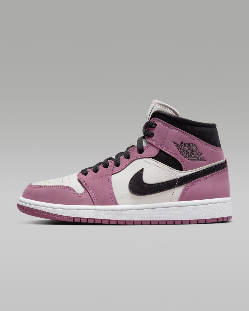 Air Jordan 1 Mid SE Helles Mulberry/Helles Knochengrau/Weiß/Schwarz
